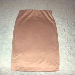 Tan Knit Pencil Skirt